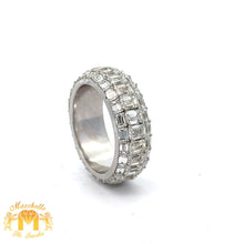 Load image into Gallery viewer, His &amp; Hers 23.20ct Diamond 14k White Gold Eternity Band with Emerald Cut highlight VVS/VS clarity of diamonds