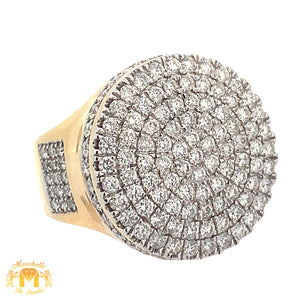 3.70ct diamonds 14k Yellow Gold Round Men`s Ring with Round Diamonds