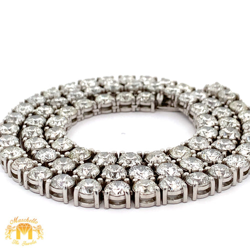 79.63ct diamonds 14k White Gold Tennis Chain with Large Round diamonds