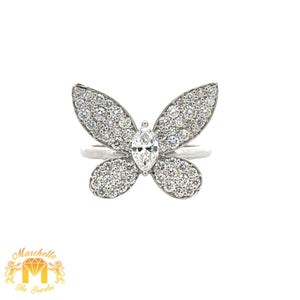 14k Gold and Diamond Butterfly Ring (choose your color)