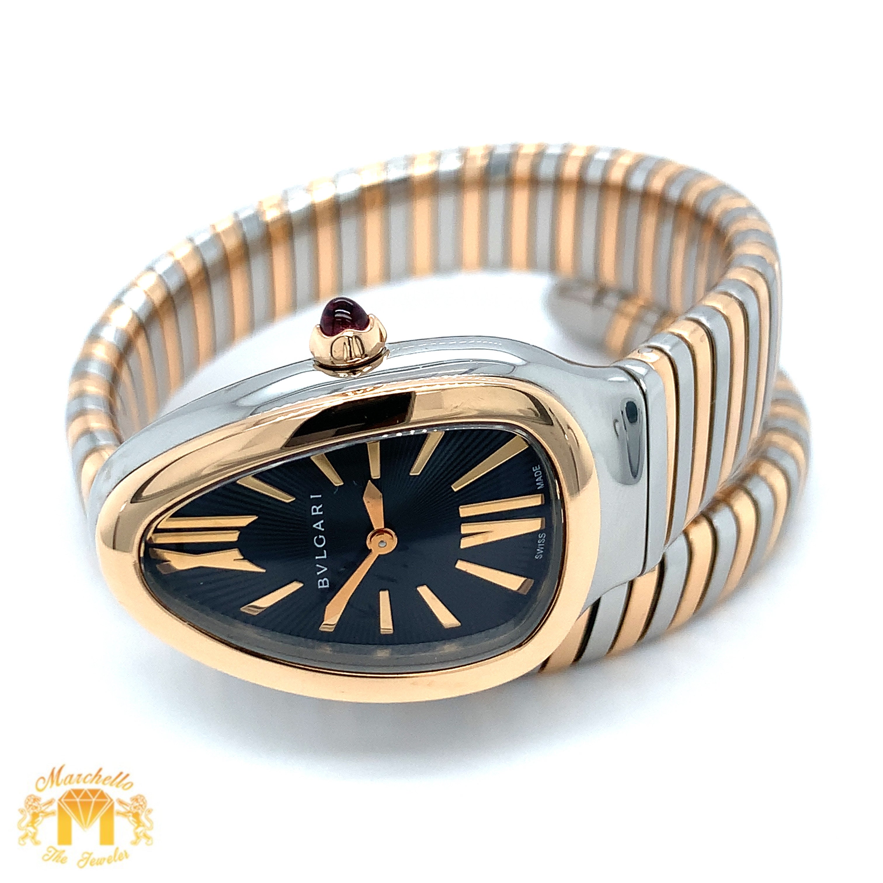 Bulgary Serpenty Tubogas Snake Watch with 18k Gold Two tone