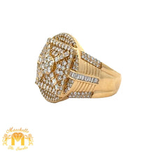 Load image into Gallery viewer, 14k Yellow Gold and Diamond Men`s Ring with Baguette and Round Diamonds