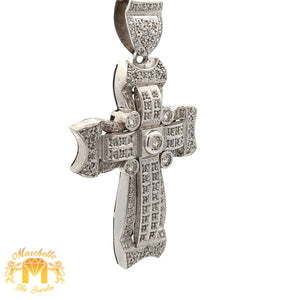 14k white gold and diamond Cross Pendant