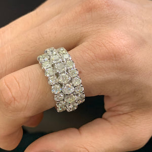 13.58ct diamonds 14k White Gold Eternity Wedding Band with Large Round Diamonds