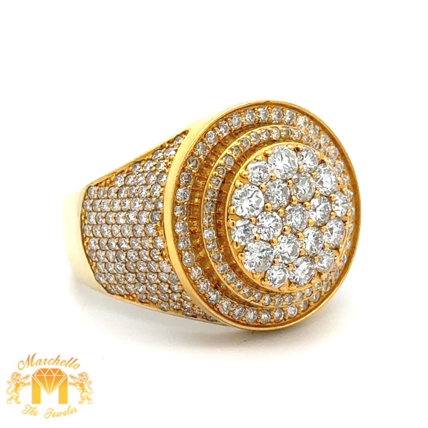 3.48ct diamonds 14k Yellow Gold Ring with Round Diamonds