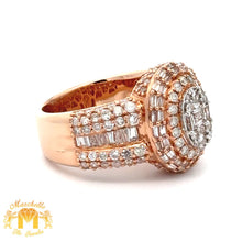 Load image into Gallery viewer, 3.55ct Diamonds 14k Rose Gold Men`s Ring with Baguette and Round Diamonds