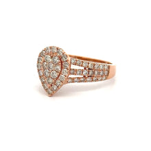 Load image into Gallery viewer, Gold and Diamond Pear Shaped Ring with Round Diamonds (choose your color)