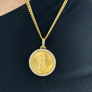 5.10ct diamonds Yellow Gold Liberty Pamp 1995 Pendant with Round Diamonds