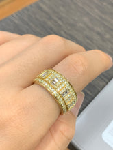 Load image into Gallery viewer, 14k Yellow Gold and Diamond Men`s Band with Baguettes and Round Diamonds