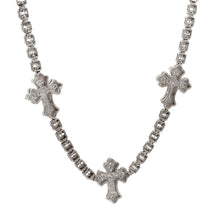 Load image into Gallery viewer, 5.38ct Diamond and Gold Cross Necklace with Round Diamonds (choose your color)