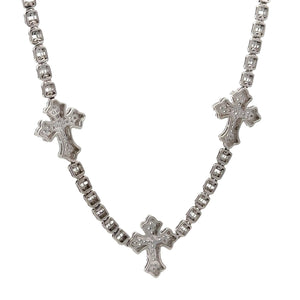 5.38ct Diamond and Gold Cross Necklace with Round Diamonds (choose your color)