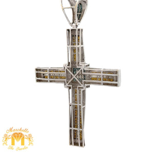 5.80ct diamonds 14k white gold Cross Pendant