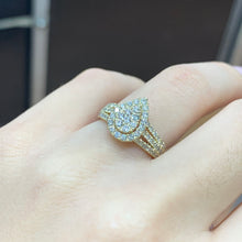 Load image into Gallery viewer, Gold and Diamond Pear Shaped Ring with Round Diamonds (choose your color)