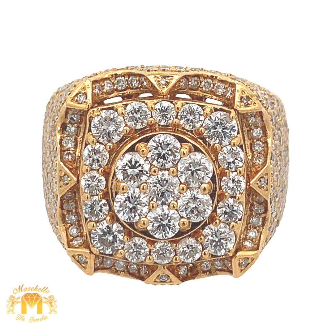 4.80ct diamonds 14k Gold Men`s Ring with Round Diamonds (choose your color)