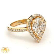 Load image into Gallery viewer, VVS/vs high clarity diamonds set in a 18k Gold Pear Shaped Diamond Ring (choose your color)