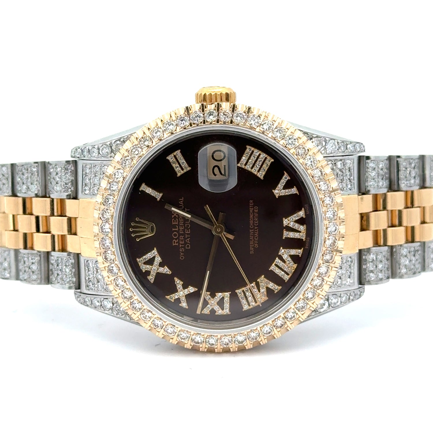 Model: 16030 36mm Rolex Datejust Two-Tone Jubilee Band + White Gold & Diamond Square Shape Bangle + Diamond and Gold Earrings Set+ Gift from Marchello the Jeweler (choose your color)