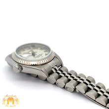 Load image into Gallery viewer, 26mm Ladies` Rolex Watch with Stainless Steel Jubilee Bracelet (silver dial, fluted bezel)