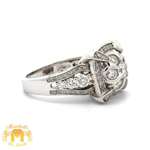 14k White Gold and Diamond Ladies` Ring with Round Diamond