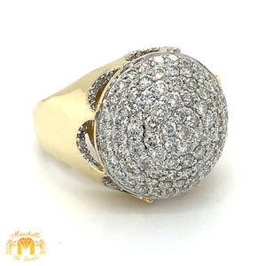 3.10ct Diamond 14k Gold Disco Ball Men`s Ring