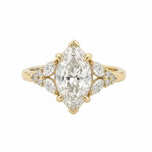 14kt Yellow Gold & Marquise Lab Created Diamond Engagement Ring