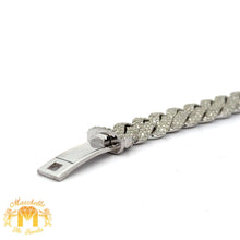 Load image into Gallery viewer, 11.70ct diamonds 14k White Gold Miami Cuban Bracelet with Round Diamonds