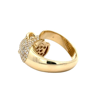 14k Yellow Gold and Diamond Fancy Panther Ring (solid)