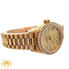 Load image into Gallery viewer, Full factory 26mm Ladies` Rolex Datejust Presidential Rolex Diamond Watch (diamond bezel. diamond dial)