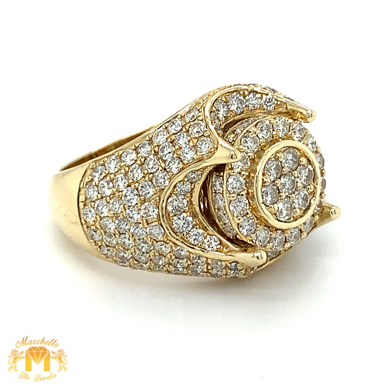 3.53ct Diamond 14k Yellow Gold Men`s Diamond Ring