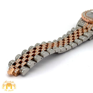 36mm Iced out Rolex Datejust Watch with Two-Tone Jubilee bracelet