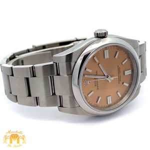 Full factory 36mm Rolex Watch with Stainless Steel Oyster Bracelet (Champagne dial with white hour markers)(Model number: 116000)