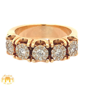 14k Yellow Gold and Diamond Band with Round Diamonds