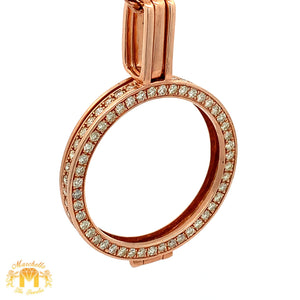 14k Gold Coin Holder Diamond Pendant with Round Diamonds (choose your color)