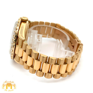 36mm 18k gold Rolex Presidential Watch (diamond bezel and dial, quick-set)
