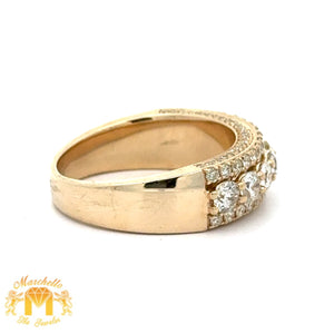 14k Yellow Gold and Diamond Wedding Band with Round Diamonds