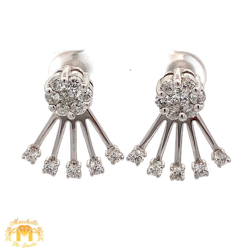 White Gold and Diamond Fancy Earrings with Round Diamonds