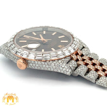 Load image into Gallery viewer, 41mm Iced out Rolex Watch with Two-Tone Jubilee Bracelet (chocolate dial)