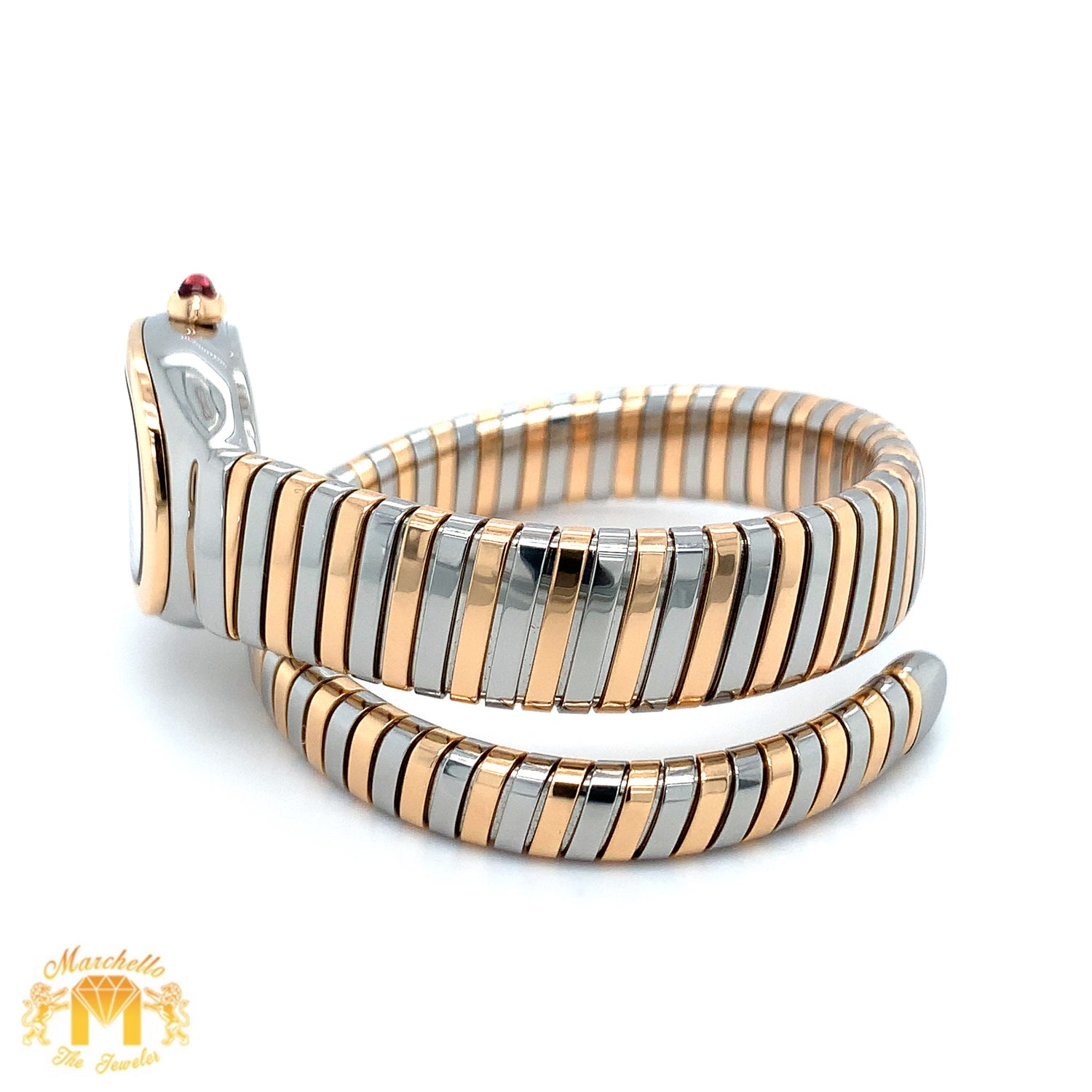 Bvlgari Serpenti Tubogas Snake Watch with Two-tone:Stainless Still and Rose Gold  Bracelet (papers)