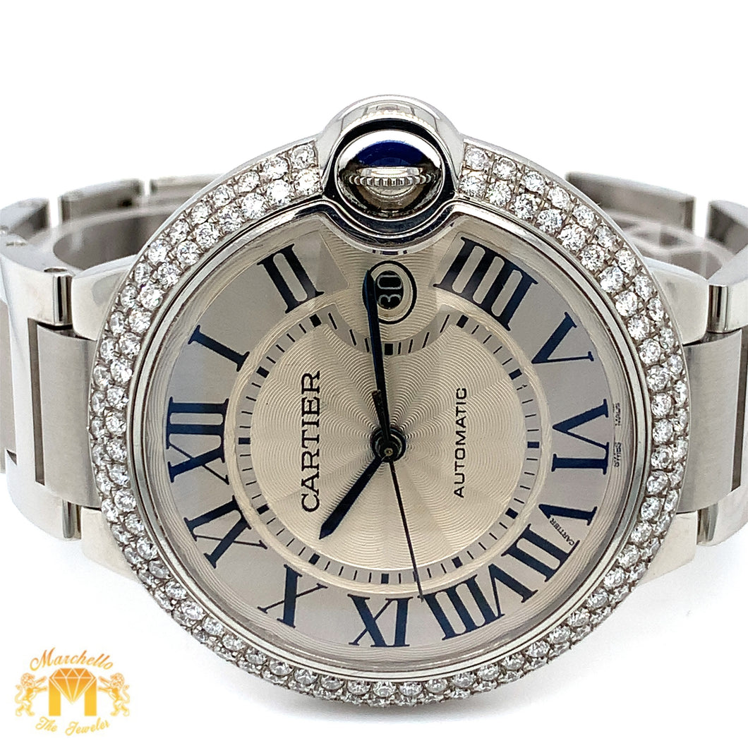 42mm Ballon Bleu De Cartier Watch with Diamond Bezel (Model number: 3765 )