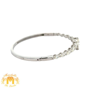 3.16ct diamonds 14k white gold Fancy Bangle Bracelet