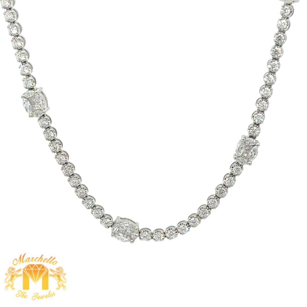 VVS/vs high clarity of diamonds set in a 18k White Gold Fancy Cushion Necklace