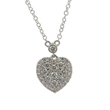 Load image into Gallery viewer, 14k White Gold and Diamond Heart Shaped Necklace with Round Diamonds