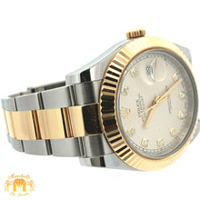 Load image into Gallery viewer, 41mm Rolex Diamond Watch with Two-Tone Oyster Bracelet (fluted bezel, factory diamond dial)
