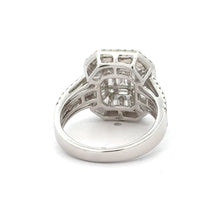 Load image into Gallery viewer, 18k white gold and diamond Fancy Ring with Baguette and Round Diamonds