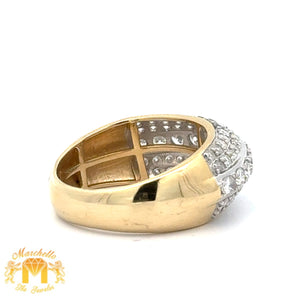 14k Yellow Gold and Diamond Wedding Band with Round Diamonds