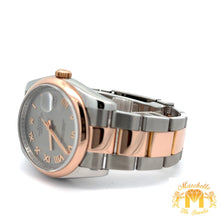 Load image into Gallery viewer, 36mm Full Factory 18k Rose Gold Rolex Watch with Two-Tone Oyster Bracelet