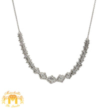 Load image into Gallery viewer, 14k white gold and diamond V shape Flower design Fancy Necklace