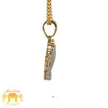 Load image into Gallery viewer, Yellow Gold and Diamond Praying Hand with Wings Pendant and Yellow Gold Cuban Chain