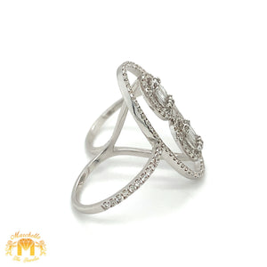 VVS/vs high clarity diamonds set in a 18k White Gold Ladies' Two-Finger Ring (VVS diamonds)
