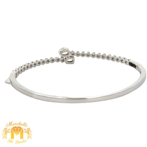 14k white gold and diamond Fancy Bangle Bracelet