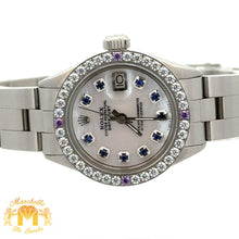 Load image into Gallery viewer, 26mm Rolex Diamond Watch with Stainless Steel Oyster Bracelet (custom diamond dial, custom diamond bezel)